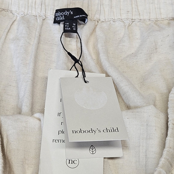 Nobody's Child Oatmeal Black Floral Embroidered Wide Leg Pull On Shona Trousers - Picture 9 of 15